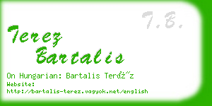 terez bartalis business card